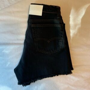 PARKE x Levis black denim criss cross shorts